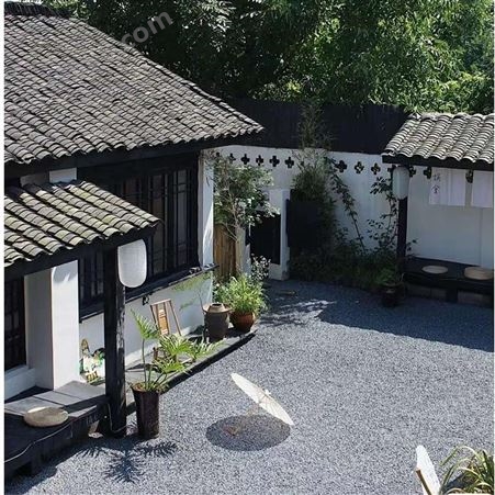 黑色砾石水洗石日式庭院花园造景碎石子铺面石