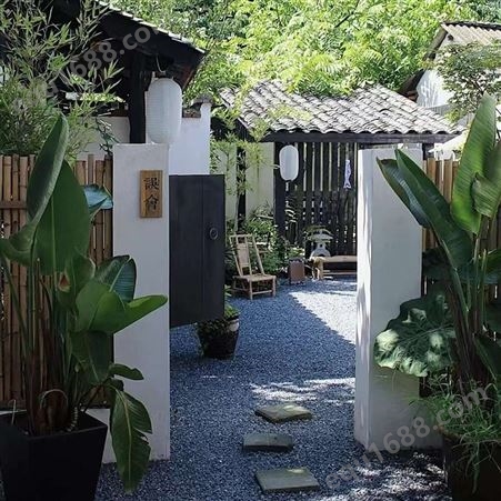 黑色砾石水洗石日式庭院花园造景碎石子铺面石