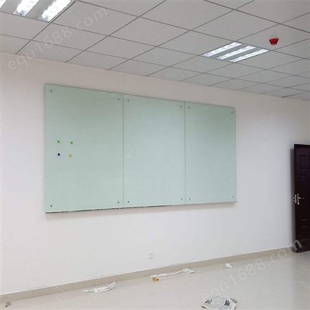 磁性玻璃白板 推拉黑板挂式会议室写字板家用墙面玻璃