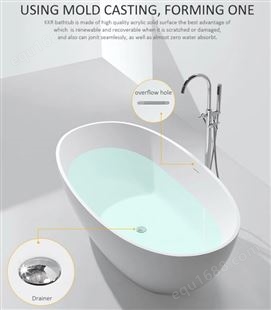 人造石浴缸 亚克力独立式酒店水疗浴缸贵妃浴缸工程家用彩色浴缸