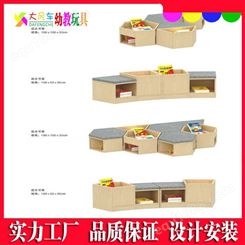 柳州生产儿童木制书包柜 卡通玩具柜 实木区角组合柜