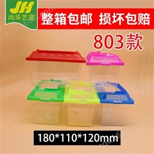 包邮彩色超透明塑料便携式外带家用鱼缸 乌龟盒仓鼠盒饲养笼子