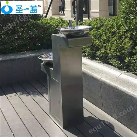 公共直饮水机 圣蓝304不锈钢双盆免杯便民户外饮水台