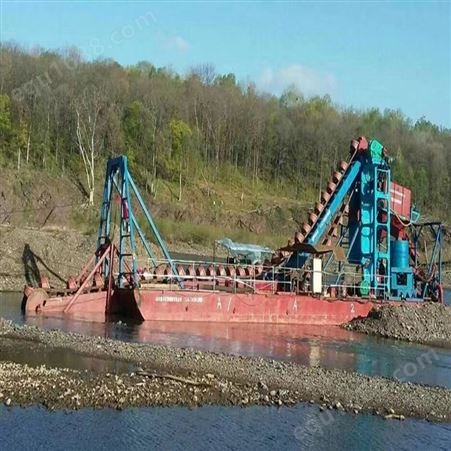 链斗式淘金船 河道淘金设备 船体坚固 运行稳定 易操作