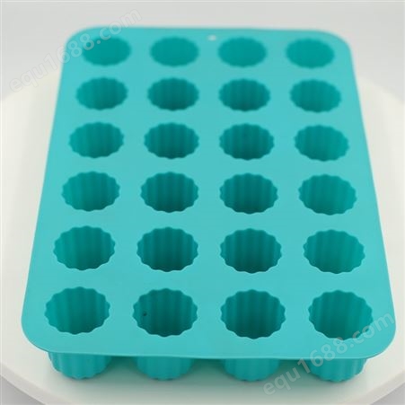 24连圆形硅胶蛋糕模手工硅胶马芬杯模饼干布丁巧克力硅胶烘焙模具