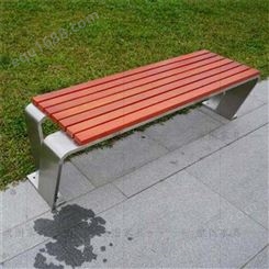 户外公园长凳不锈钢塑木长椅木条凳广场小区庭院座椅