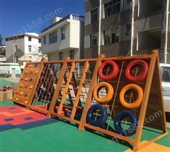定制花梨木幼儿园木制攀爬架公园儿童游乐场设施小区木质滑梯组合